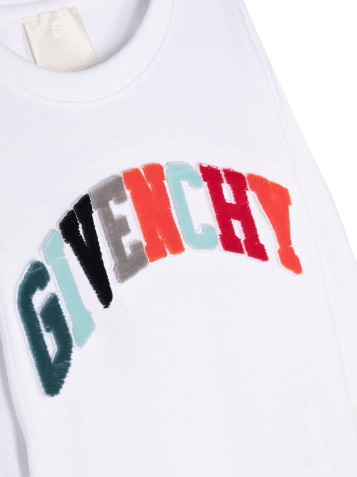 T-shirt bianca neonato con stampa multicolor