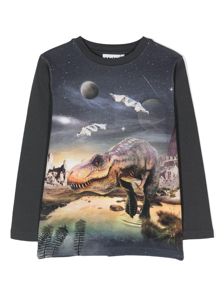 Felpa grigia bambino con stampa