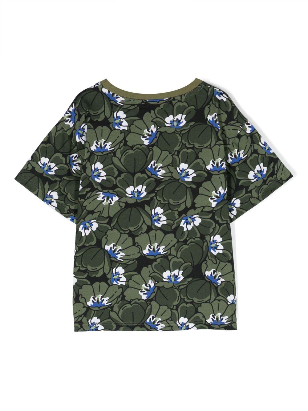 T-shirt verde bambino K25860 64H KENZO KIDS 