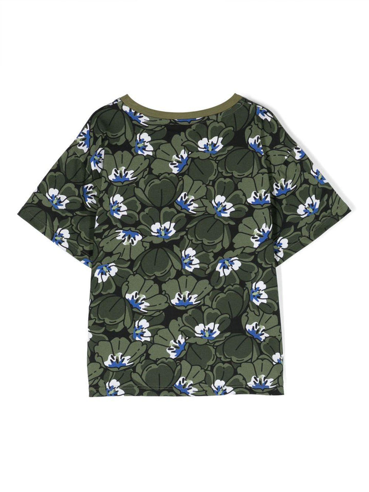 T-shirt verde bambino K25860 64H KENZO KIDS 
