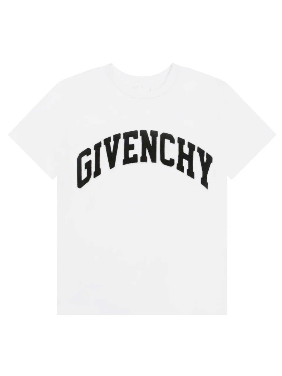 T-shirt bianca bambino con stampa nera<BR/> H25460 10P Givenchy Kids 