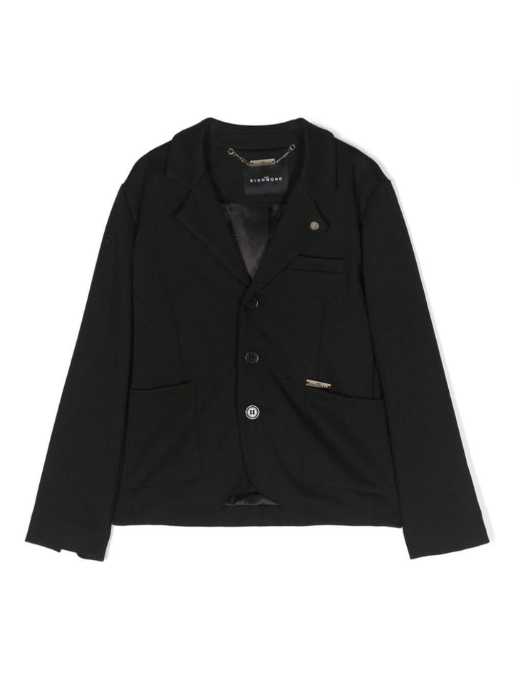 Blazer nero bambino con logo