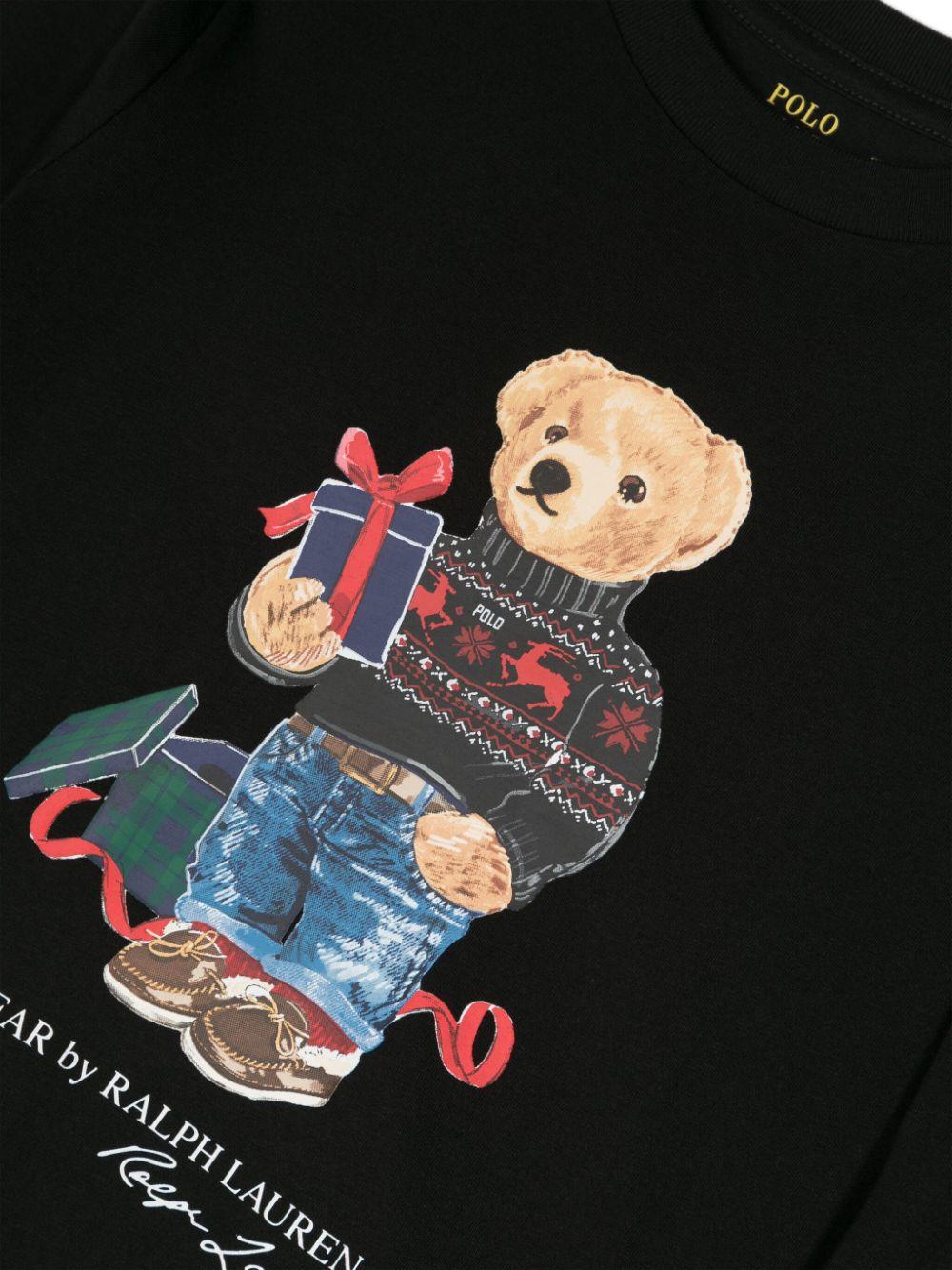 Felpa nera bambino con stampa 322883620 006 RALPH LAUREN KIDS 