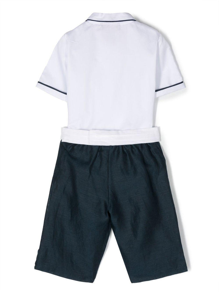 Completo bianco/blu bambino