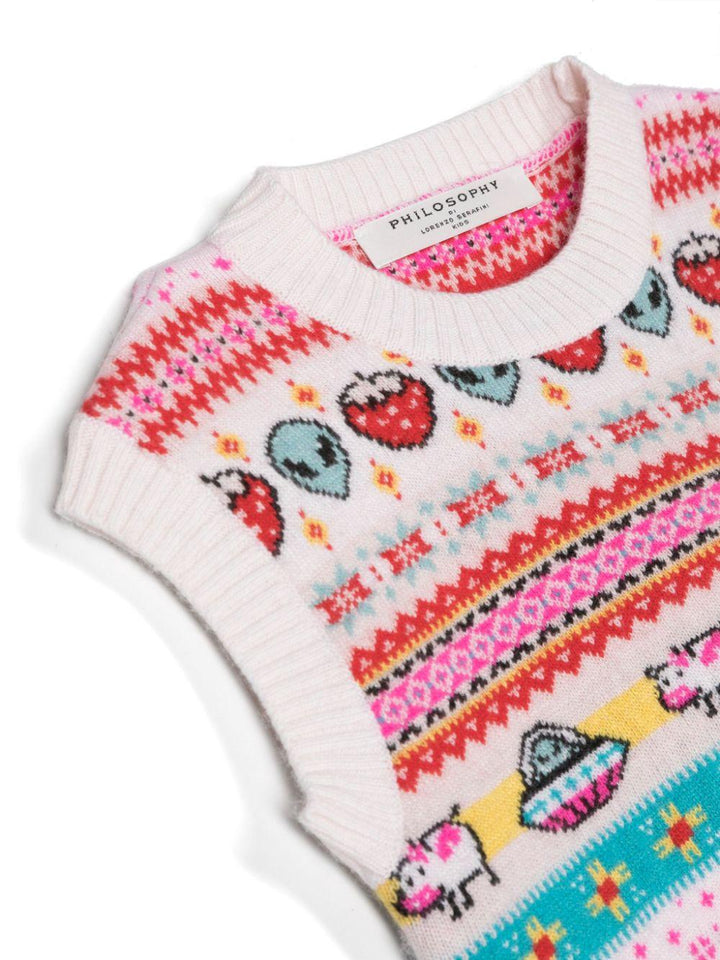 Gilet multicolor bambina