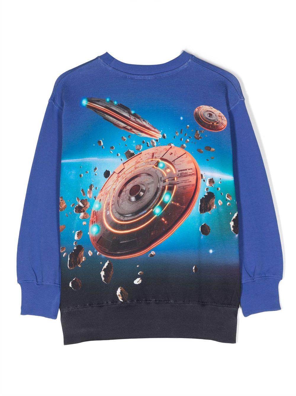 Felpa blu bambino con stampa
