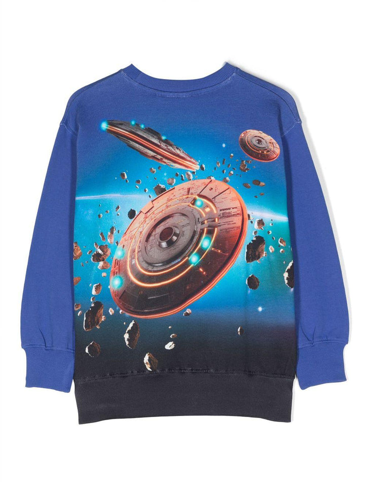 Felpa blu bambino con stampa
