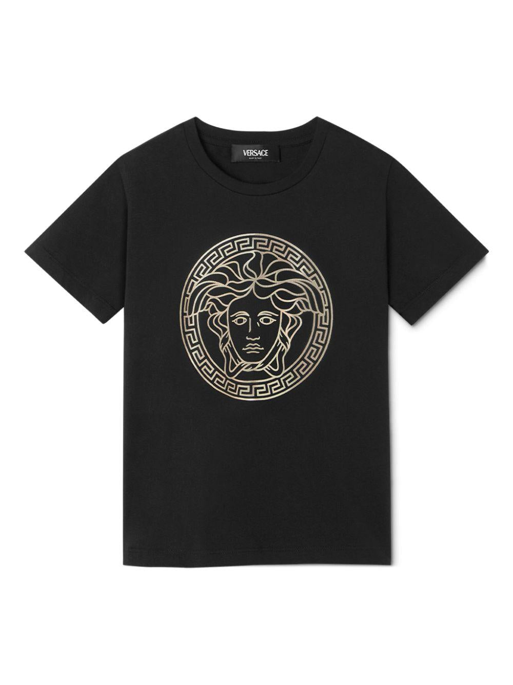 t-shirt nera bambina 10002391A11718 2B130 VERSACE 