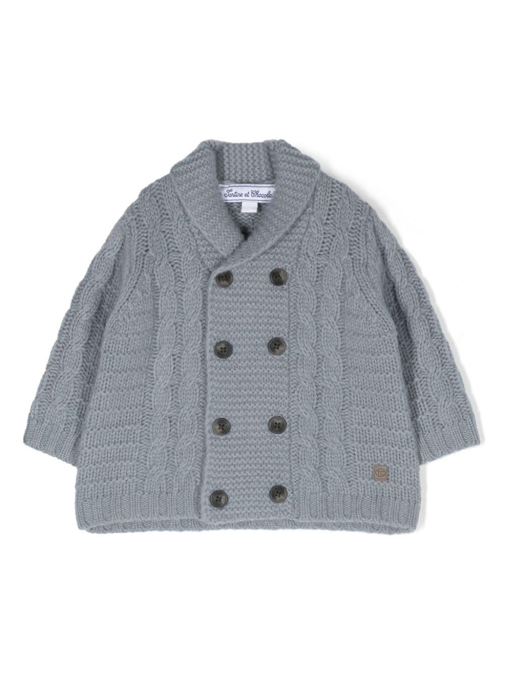 Cardigan blu neonato TX18091 40 TARTINE & CHOCOLAT 