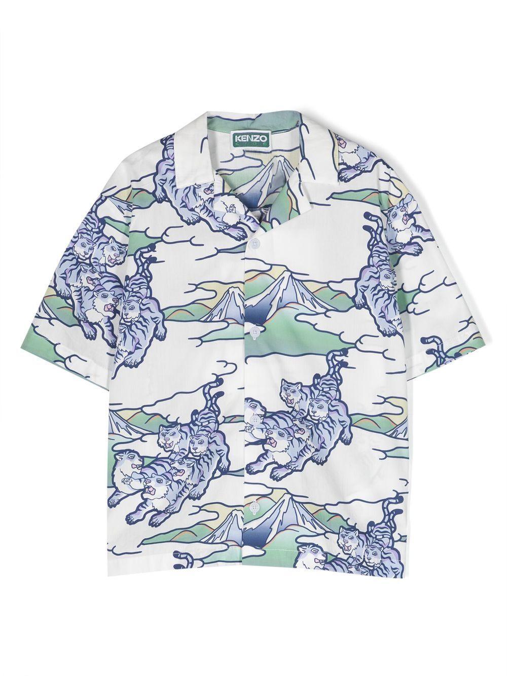 Camicia blu bambino K25750 791 KENZO KIDS 