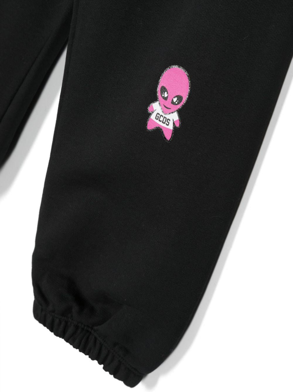 Pantaloni sportivi neri unisex con stampa