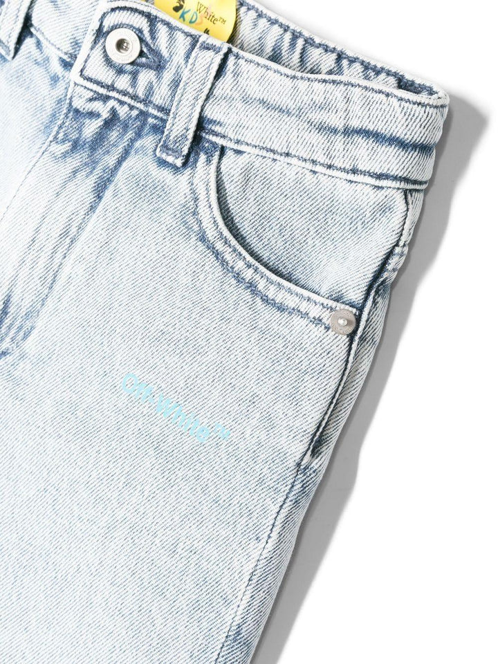 Shorts denim bambino OBYC001S23DEN002 4045 off-white kids 