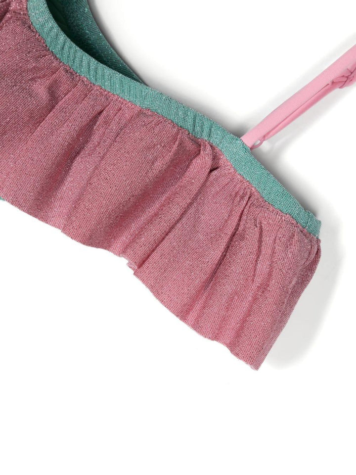 Bikini turchese blu-verde/rosa bambina