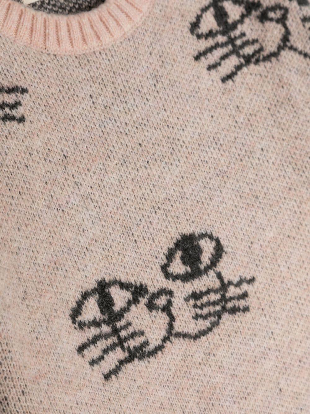 Maglione rosa pastello bambina con logo ricamato