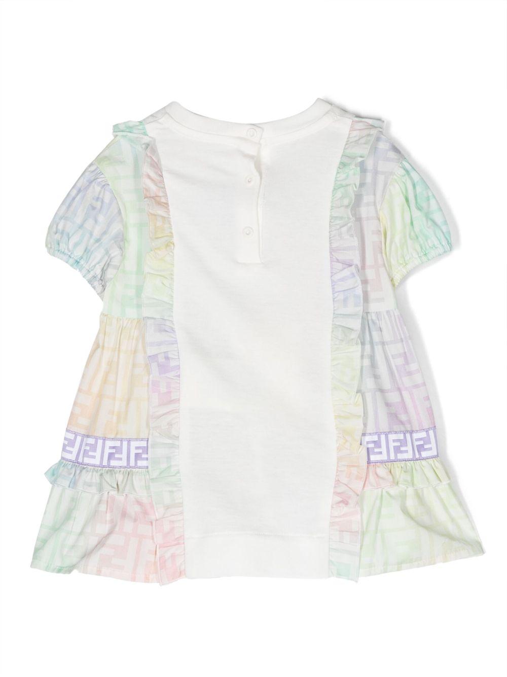 Abito bianco/multicolor neonata