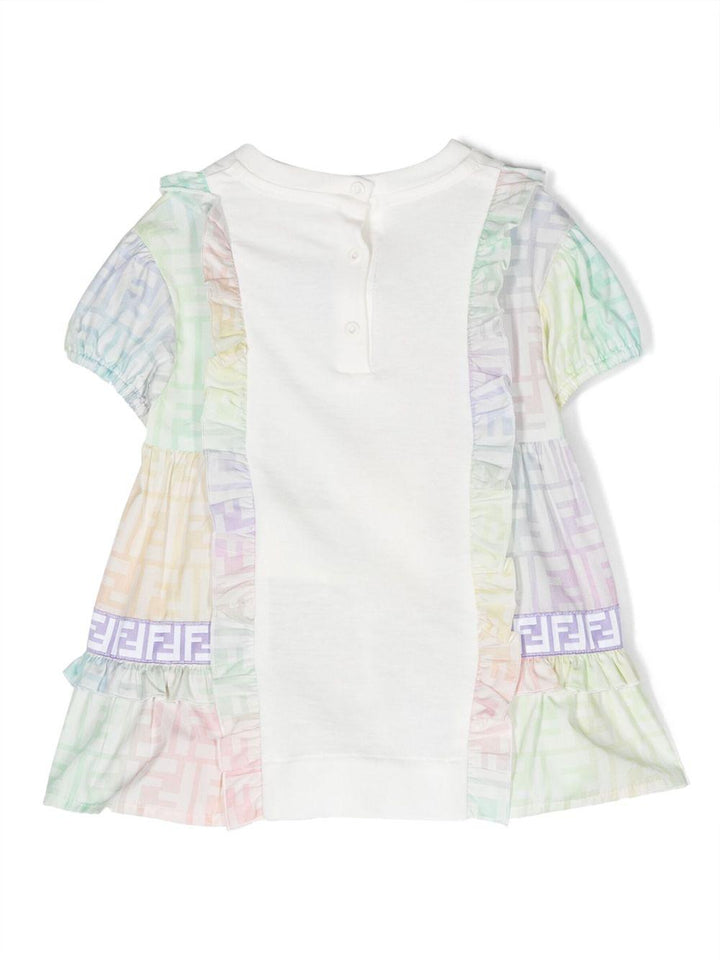 Abito bianco/multicolor neonata
