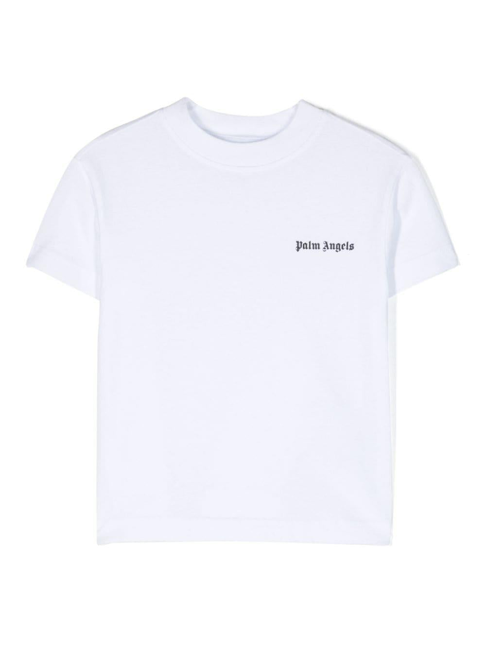 T-shirt bianca bambino con logo PBAA003F23JER009 0110 PALM ANGELS KIDS 