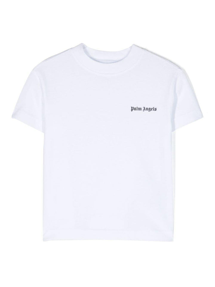 T-shirt bianca bambino con logo PBAA003F23JER009 0110 PALM ANGELS KIDS 