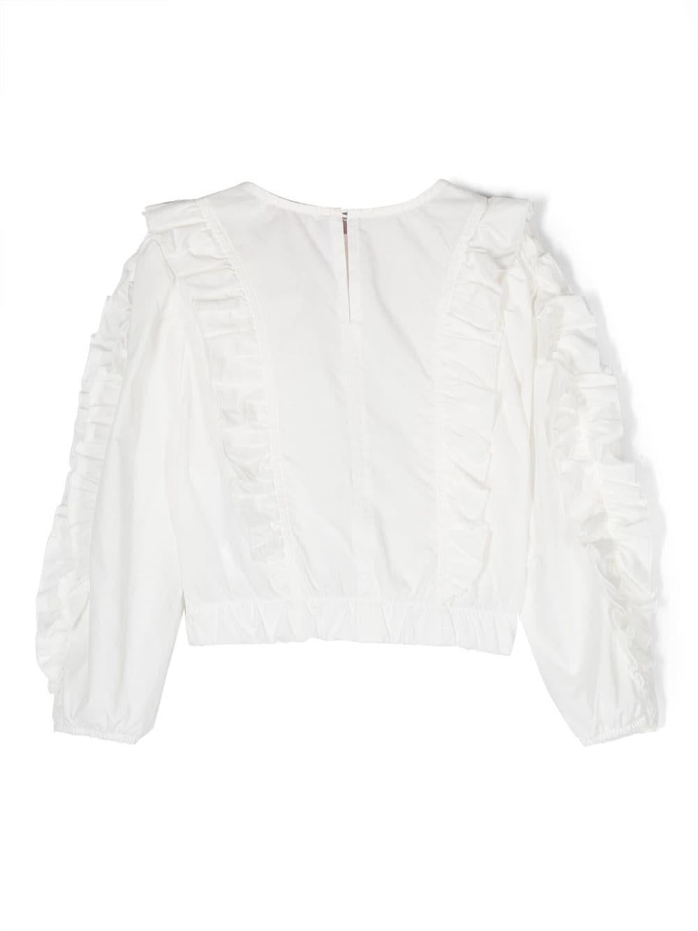 Blusa bianca bambina con ruches