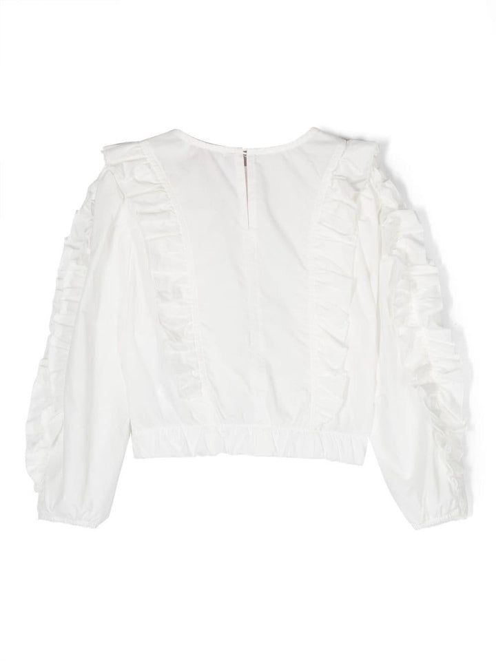 Blusa bianca bambina con ruches