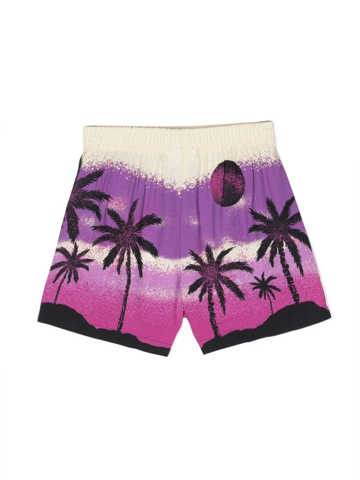 Shorts bambina viola/multicolore