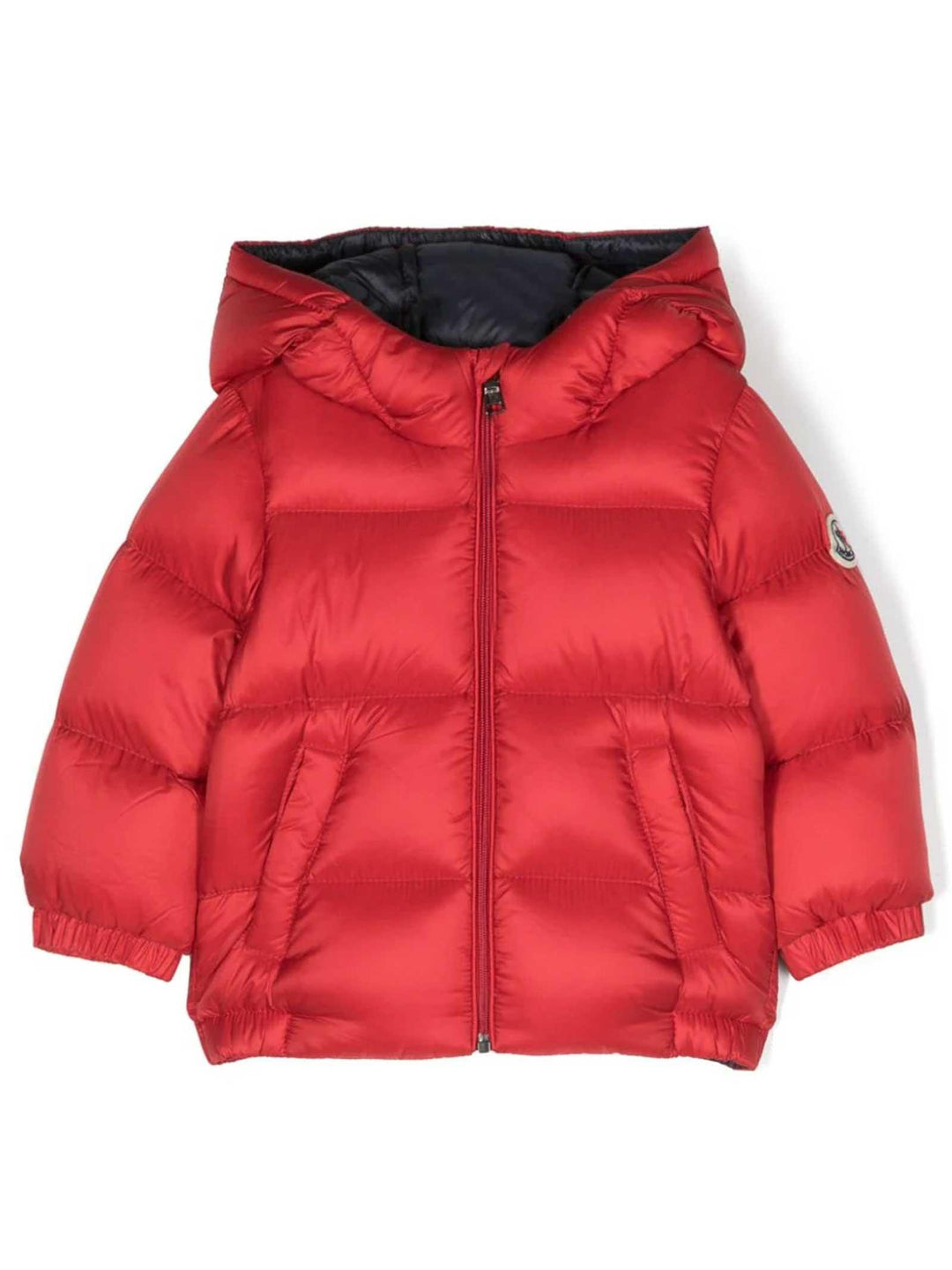 Piumino rosso neonato con applicazione 1A0004153048 45E Moncler Kids 