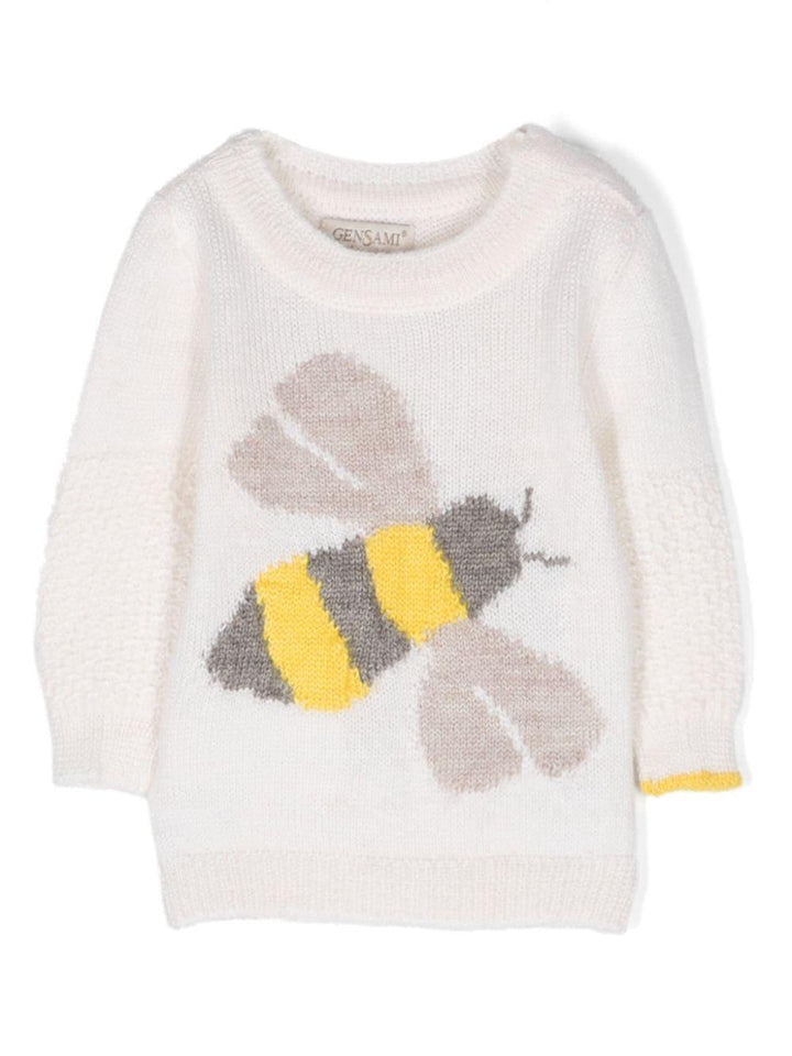 Maglione bianco unisex con stampa