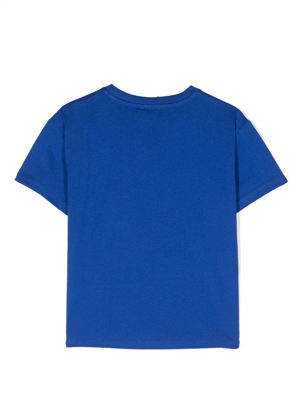 T-shirt blu bambino con stampa K25857 829 KENZO KIDS 