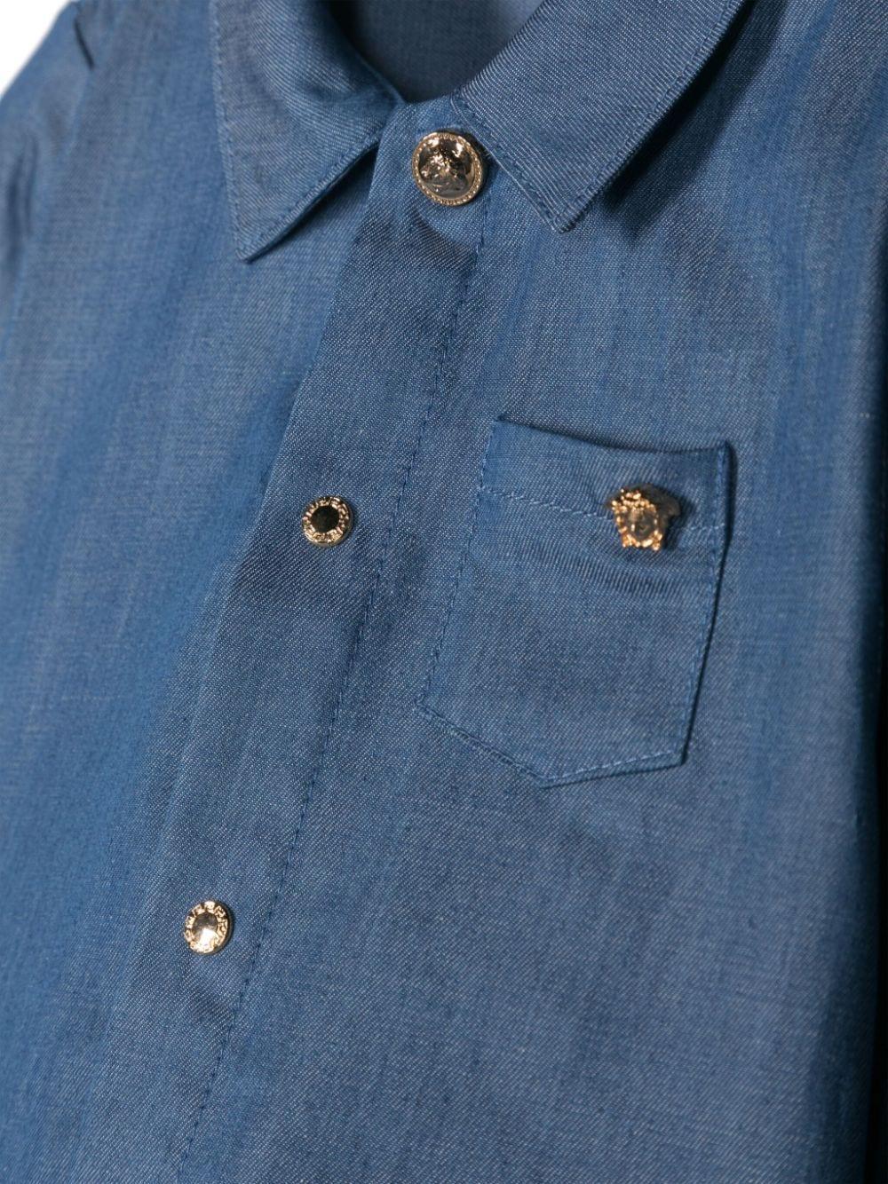 Camicia denim blu neonato