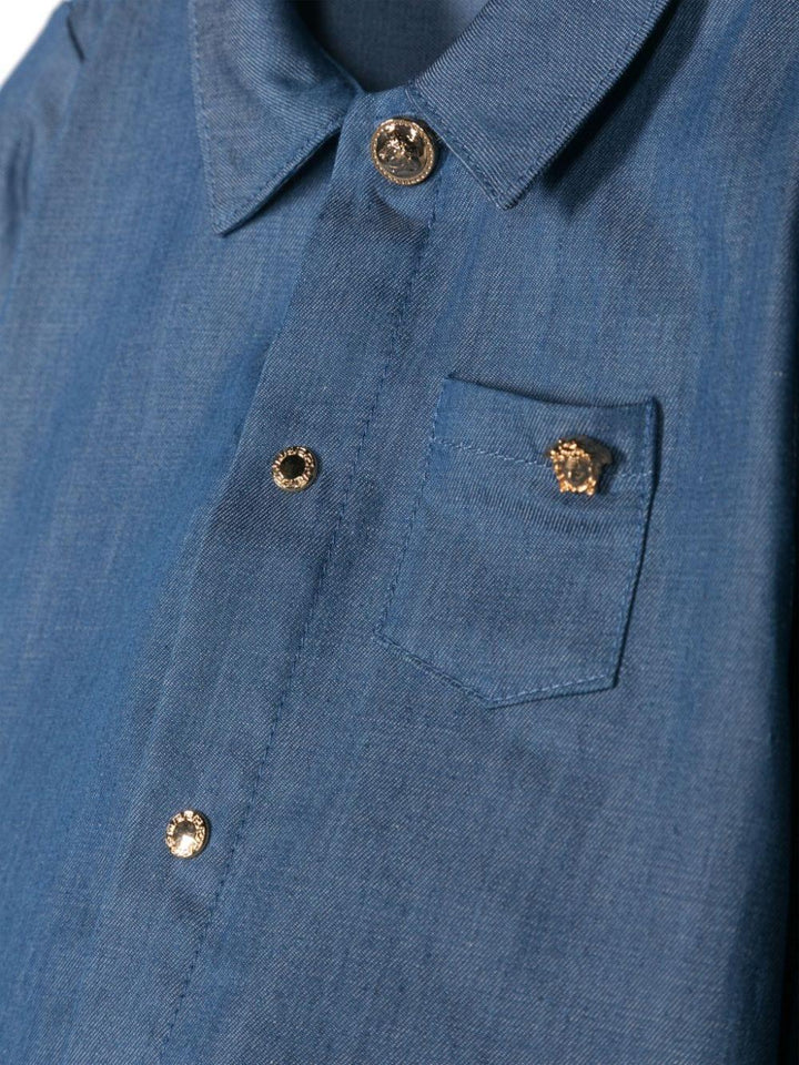Camicia denim blu neonato