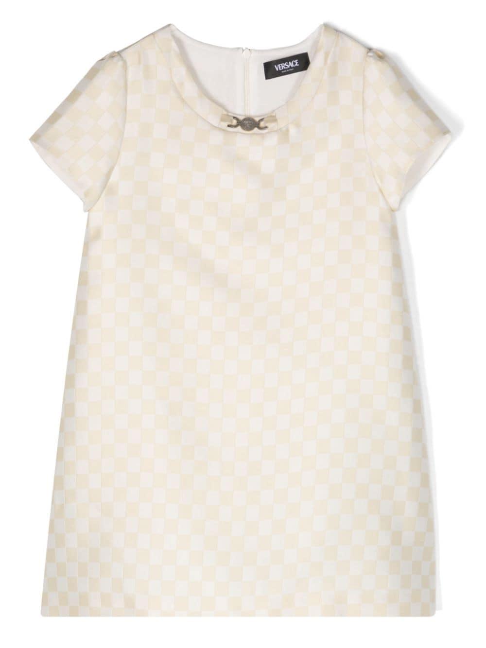 Abito beige/bianco bambina