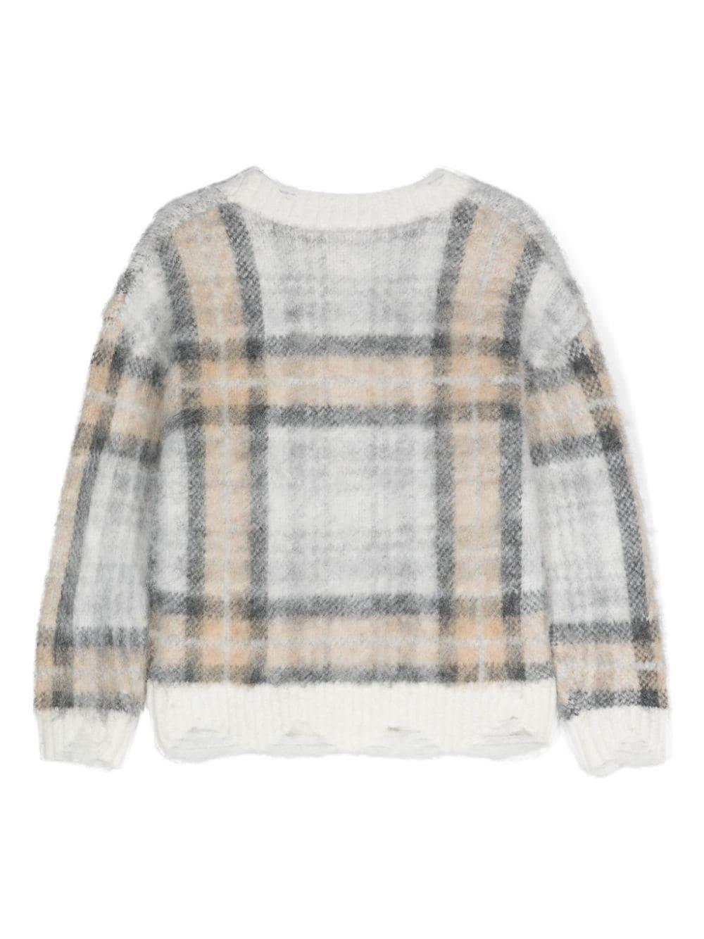 Cardigan bianco/sabbia/nero bambina