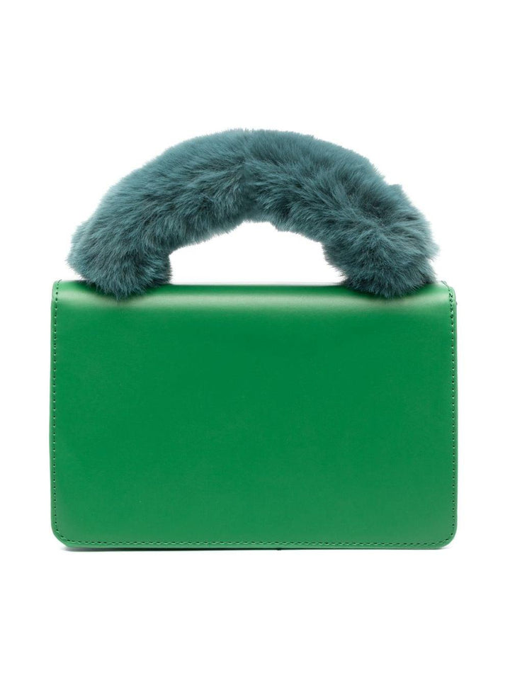 Borsa verde bambina a spalla con logo goffrato 17B0112755 0026 Monnalisa kids 