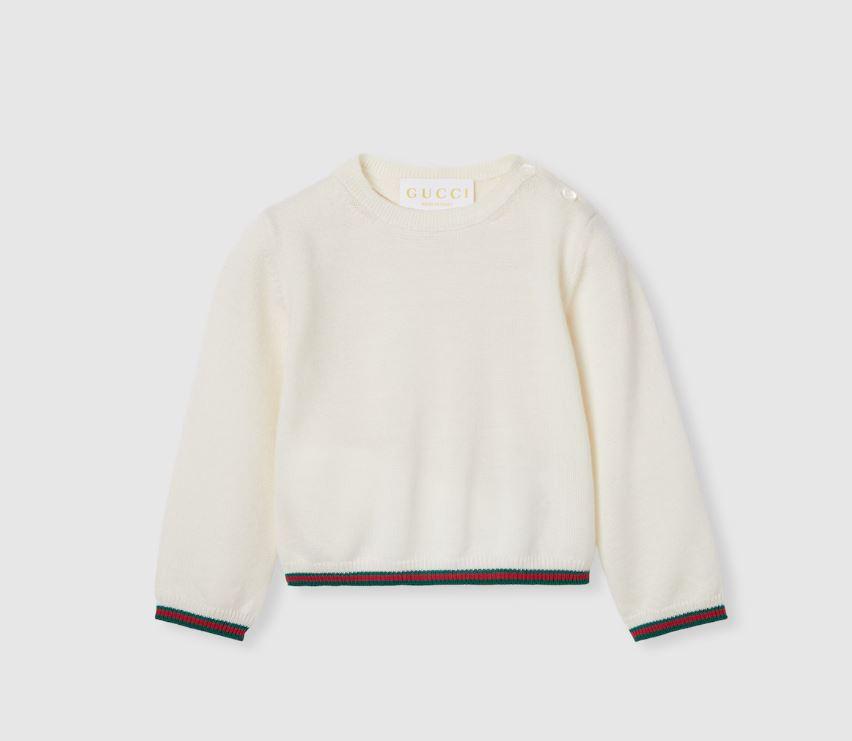 maglia bianco neonato 825861XKEXN 9112 GUCCI KIDS 