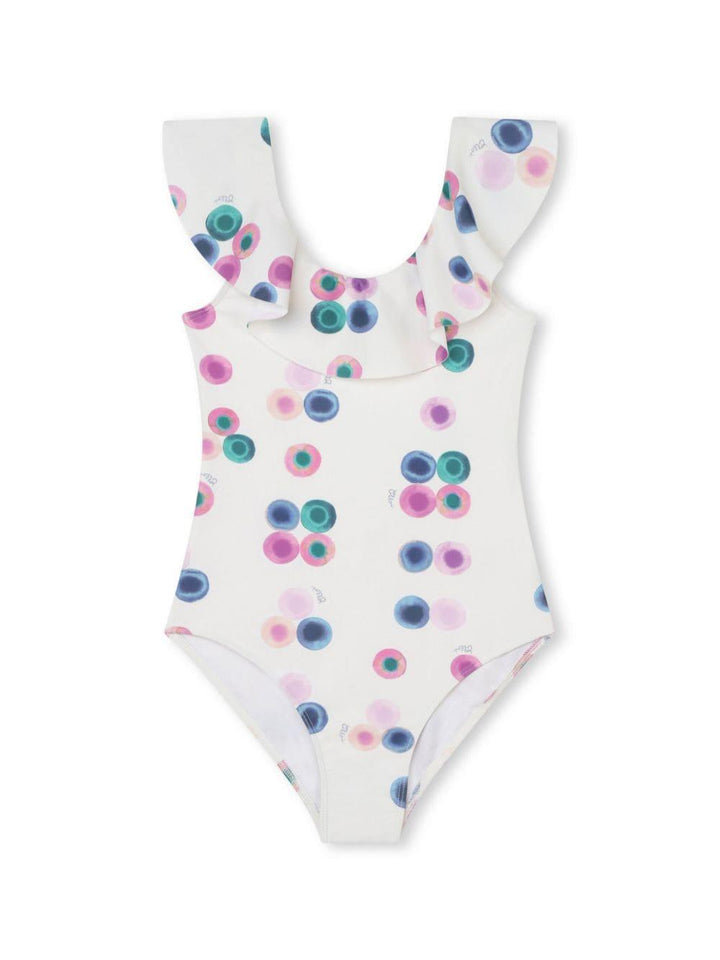 Costume bianco/multicolor bambina