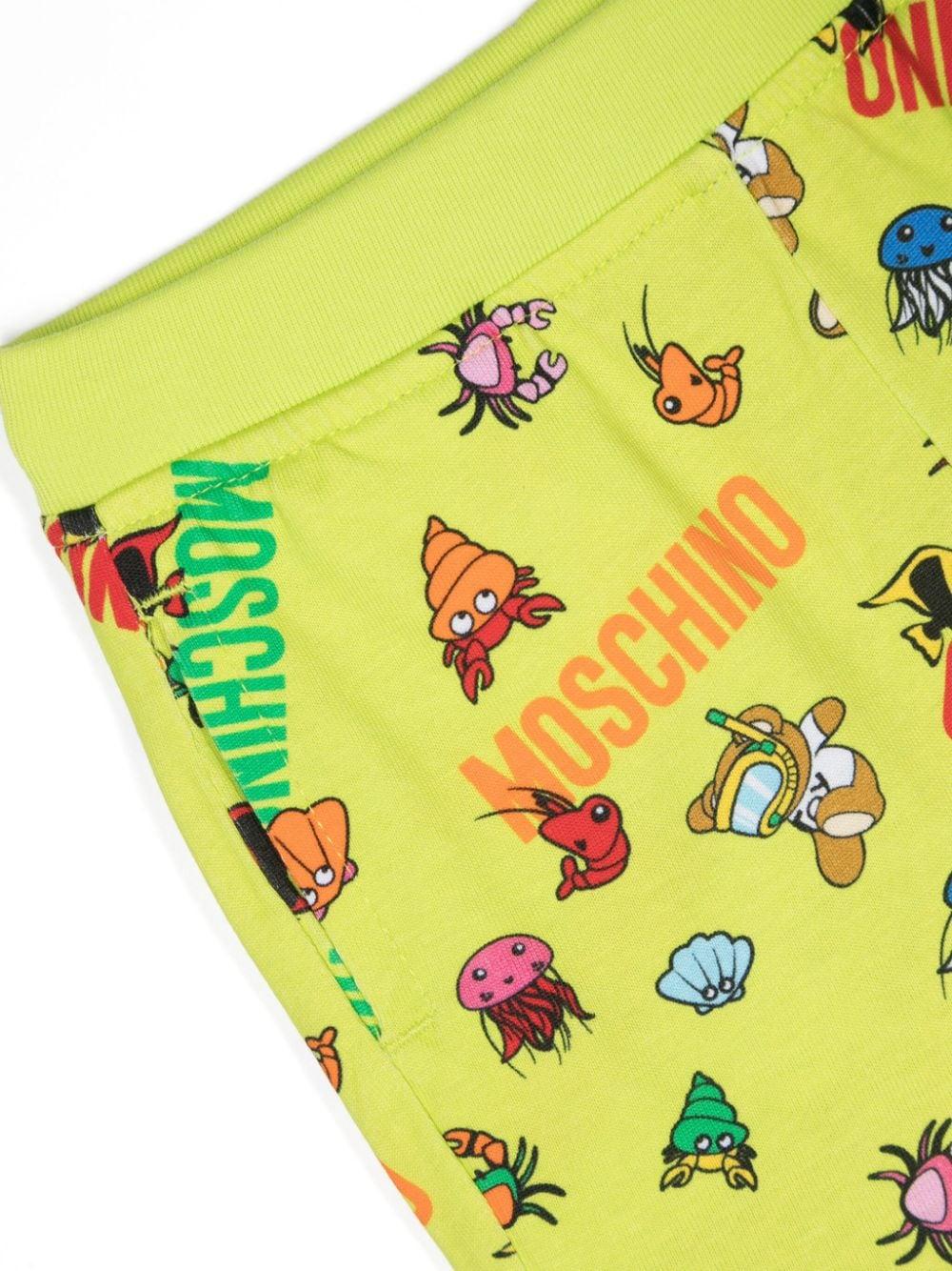 Set bianco/verde neonato MUG017LAB95 85840 MOSCHINO KIDS 
