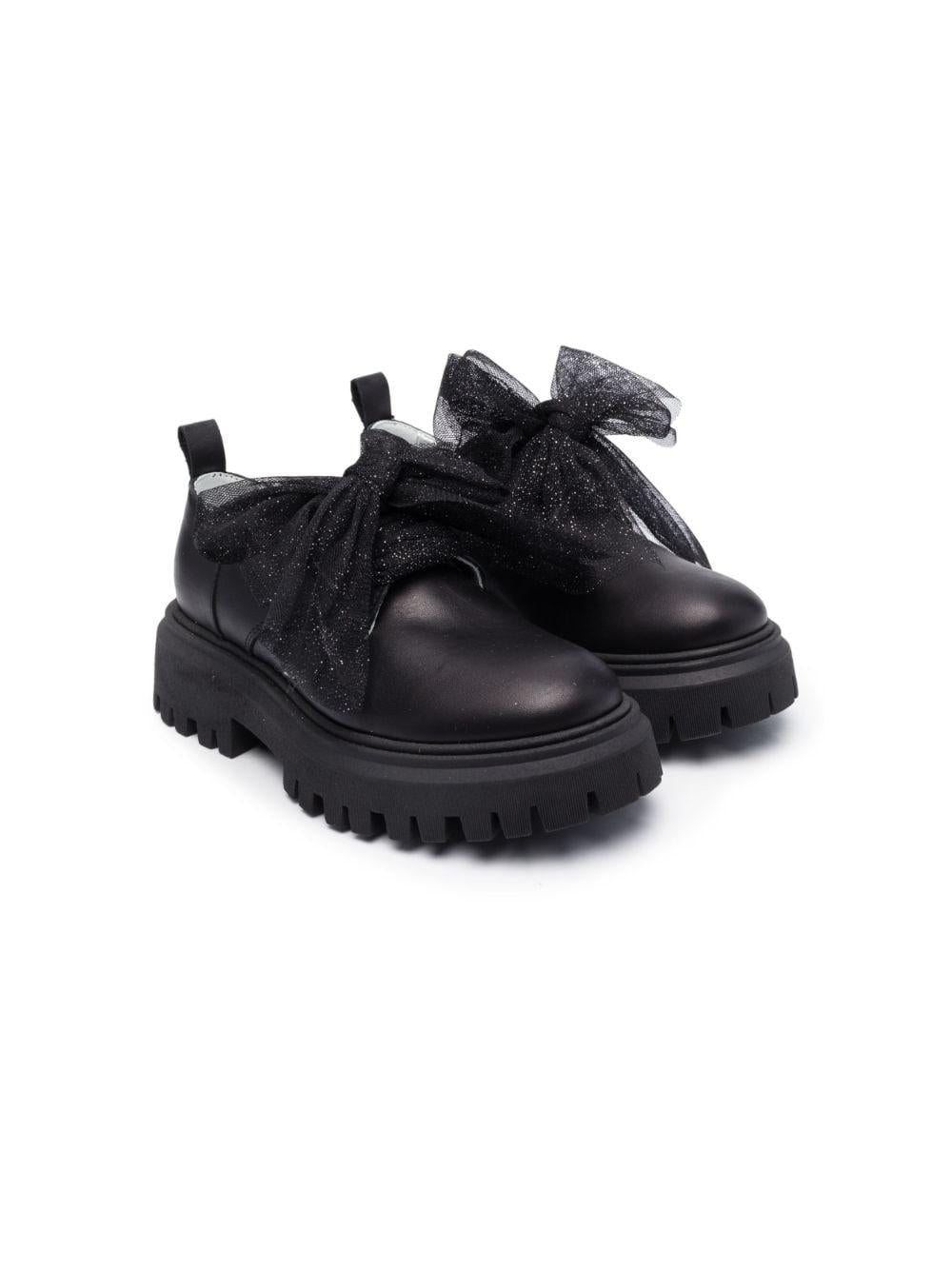 Scarpe con fiocco in tulle
