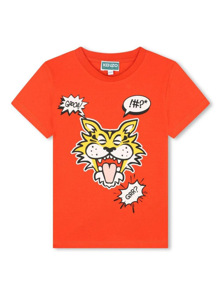 t-shirt arancio bambino K60342 99A KENZO KIDS 