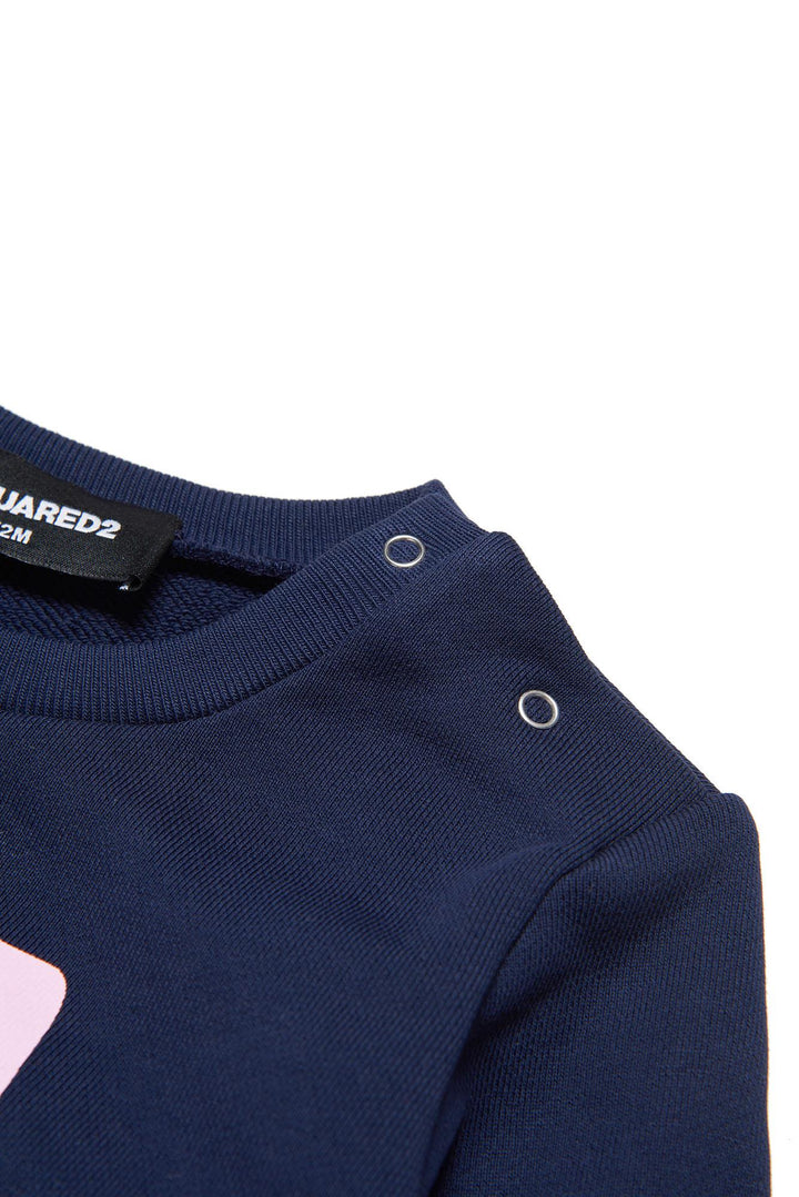 Felpa blu neonata,stampa frontale