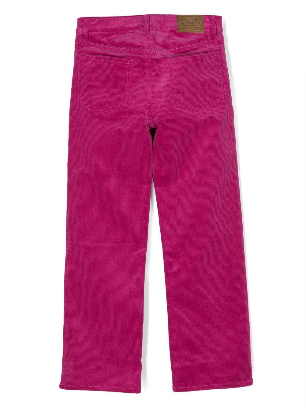 Pantaloni lampone bambina con logo