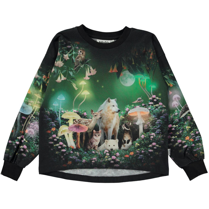 Felpa multicolor bambina con stampa fronte e retro