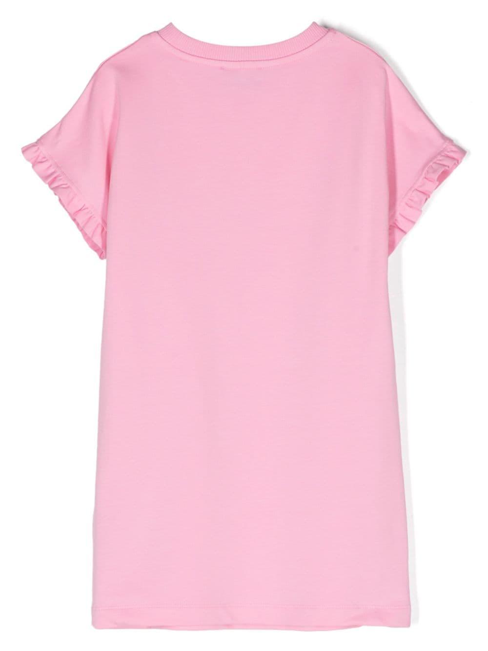 Abito bambina rosa/multicolore HDV0F4LDA13 50206 MOSCHINO KIDS 