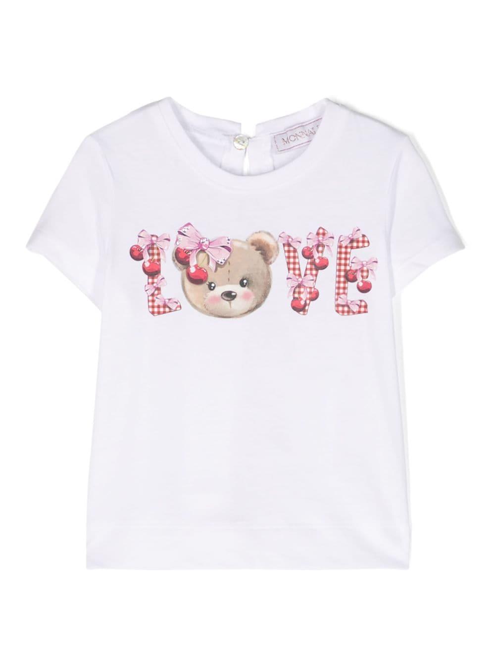 T-shirt bianca nenata 39C6113003 9990 Monnalisa kids 