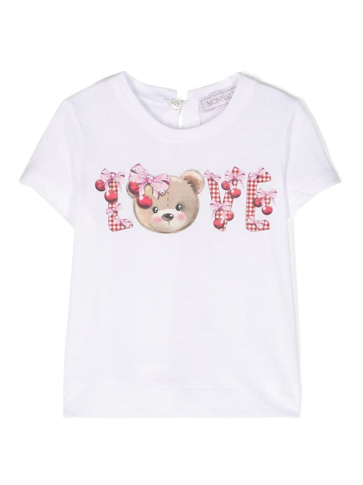 T-shirt bianca nenata 39C6113003 9990 Monnalisa kids 