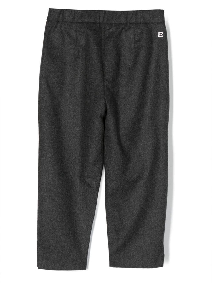 Pantaloni antracite bambina con placca logo