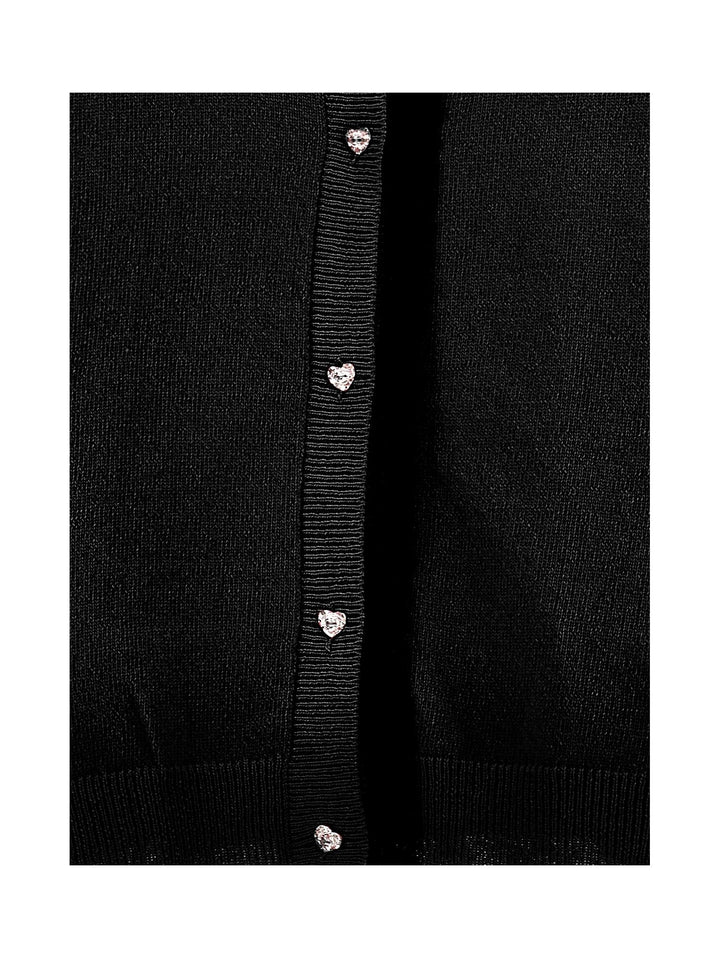 Cardigan nero bambina 17B8012052 0050 Monnalisa kids 