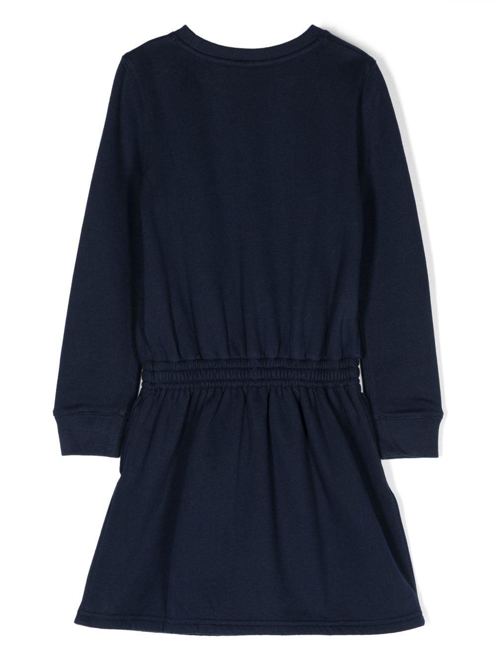 Abito blu bambina con stampa 312916767 002 RALPH LAUREN KIDS 