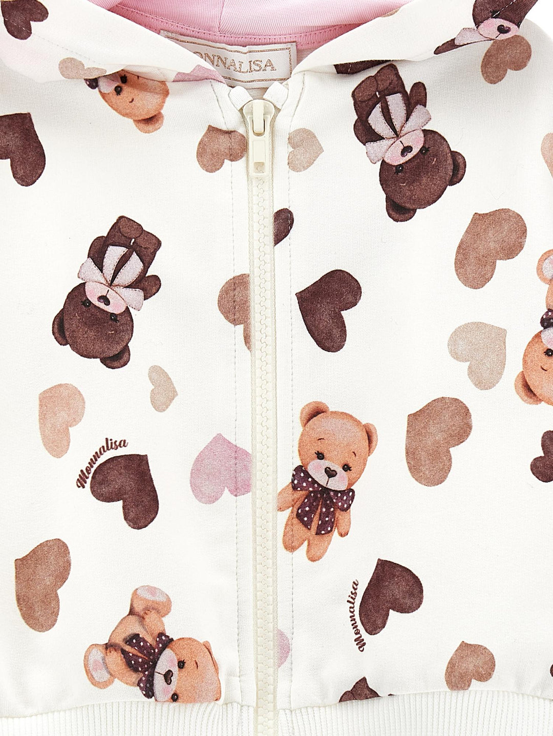 Felpa bianca neonata con stampa 39B8022071 0029 Monnalisa kids 