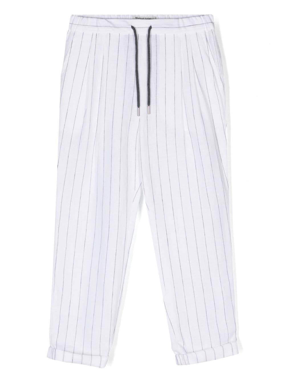 Pantaloni bambino grigio/bianco