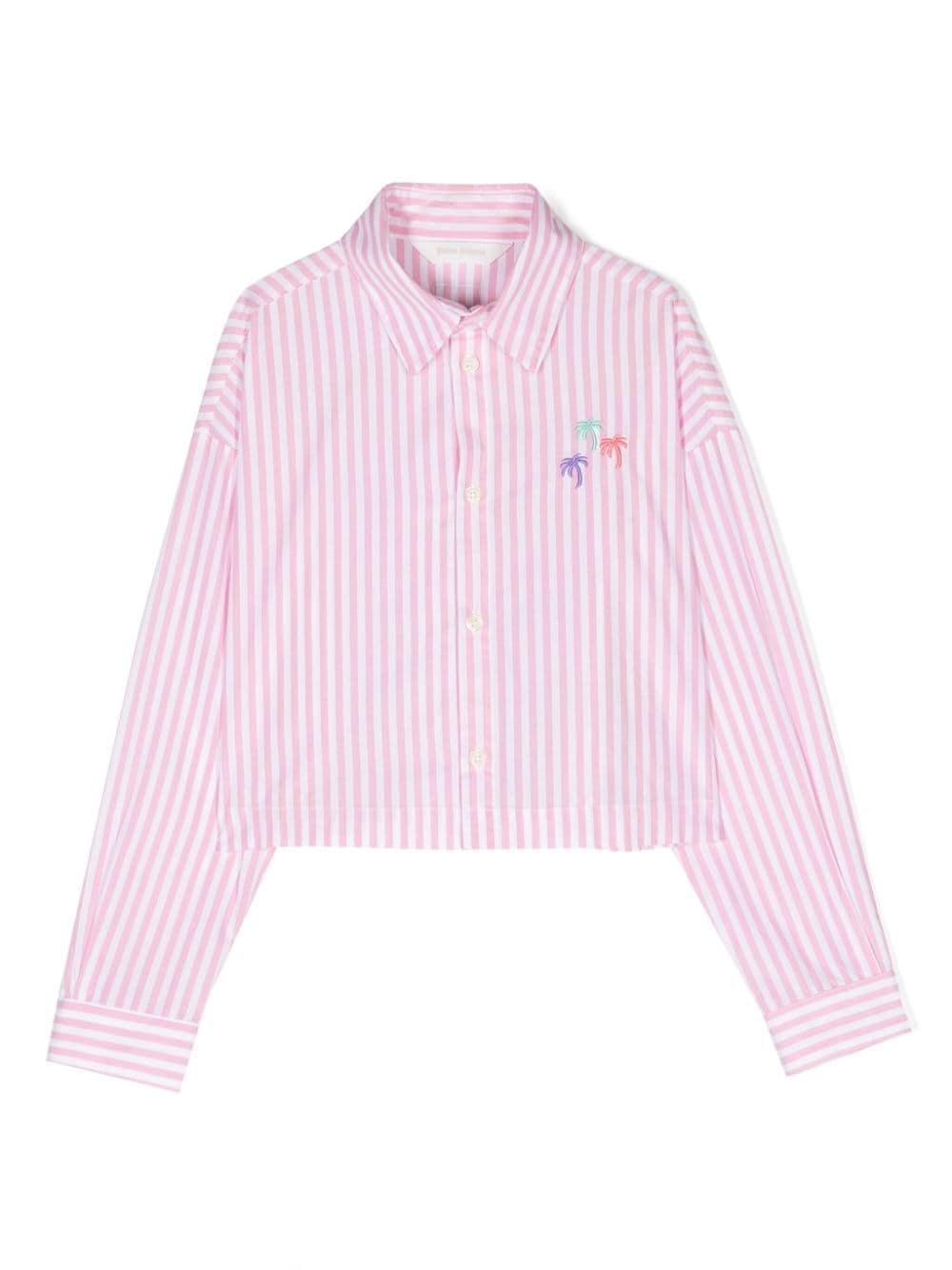 Camicia bambina rosa PGGE005S24FAB001 3451 PALM ANGELS KIDS 